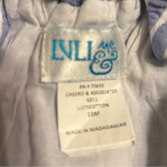 Luli and Me striped crossback romper size 18 Mo. - Picture 2 of 11